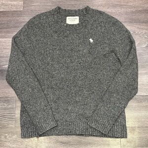 Abercrombie & Fitch Sweater Gray Logo Wool Men’s Extra Large
